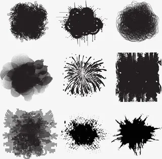 墨迹墨痕矢量图免抠