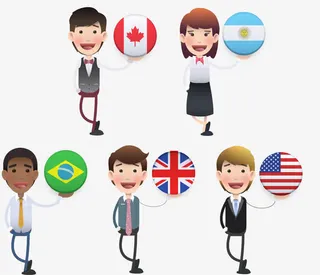 矢量手绘卡通国旗免抠