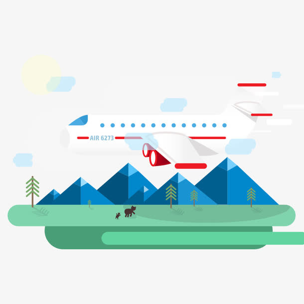 飞机 交通工具 卡通免抠