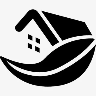 乡村旅馆的房子一片叶子的形状图标免抠