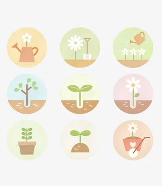 清新花店标志花朵标志icon免扣免抠