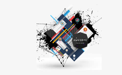 混合创意排版免抠