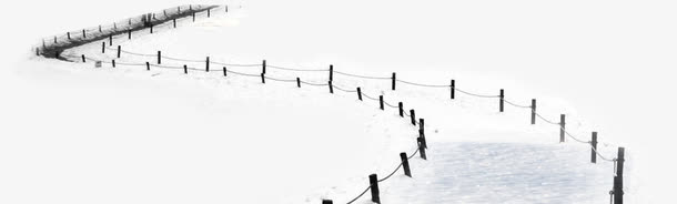 冬日雪景路免抠