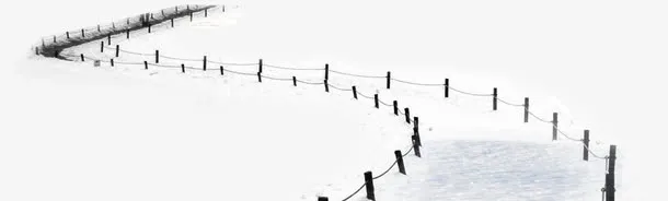 冬日雪景路免抠