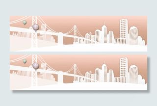 简笔城市横幅背景高清