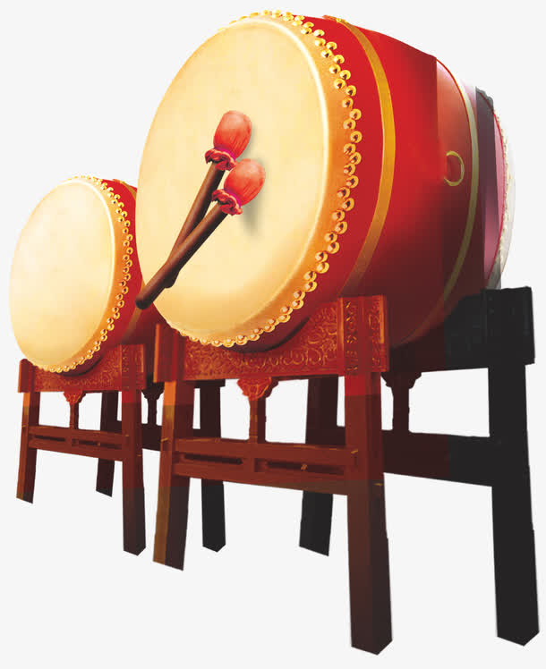 古典风击鼓免抠