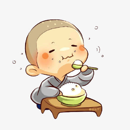 小和尚用膳漫画免抠