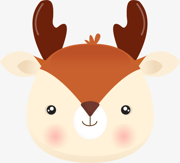 呆萌麋鹿头像素材免抠