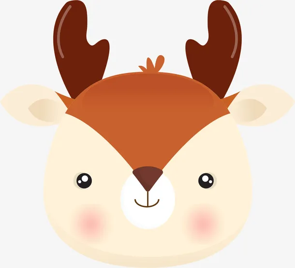 呆萌麋鹿头像素材免抠