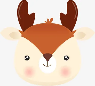 呆萌麋鹿头像素材免抠