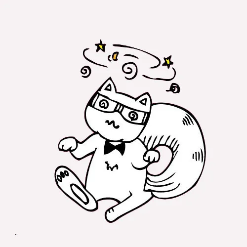 卡通猫咪眩晕免抠