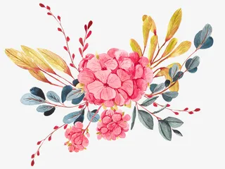 花卉水彩卡通插画免抠