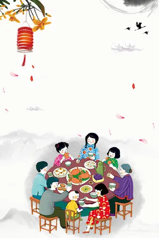 家庭聚餐背景素材高清