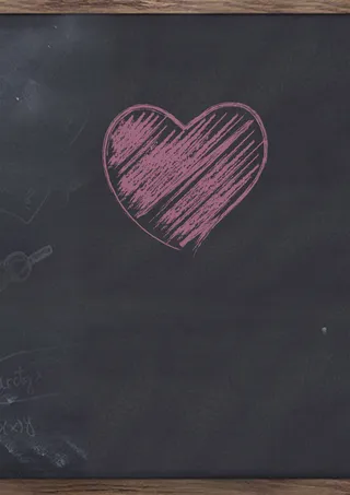 小清新黑板爱心海报背景高清