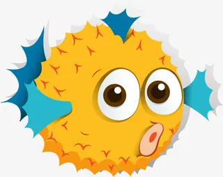 气鼓鼓的呆萌河豚免抠