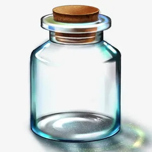 淡蓝色带瓶塞透明空瓶子免抠
