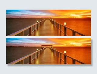 夕阳晚霞木桥背景高清