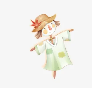 稻草人卡通素材免抠