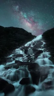 蓝色瀑布APP手机端H5背景高清