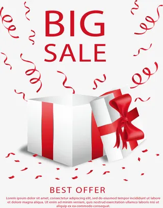 四方形白色礼盒免抠