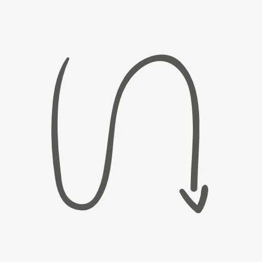 曲线向下箭头免抠