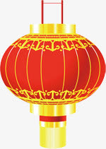 手绘红色中国风海报灯笼装饰免抠