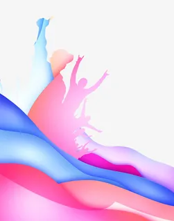 炫彩装饰插图五四青年节免抠