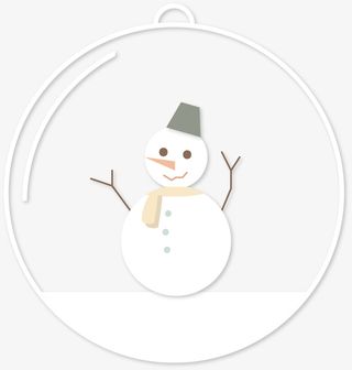 白色冬日雪人玻璃球免抠