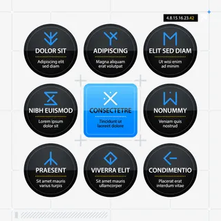 九宫格图表免抠