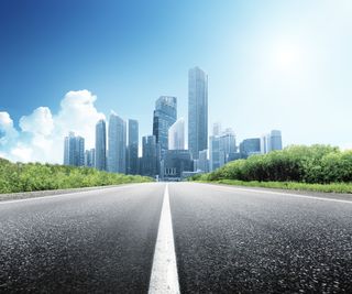 通往城市的公路高清图片高清
