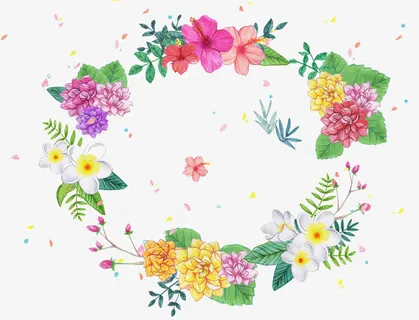 手绘简约花朵边框装饰免抠图免抠