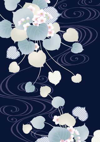 简约花朵叶子背景素材高清