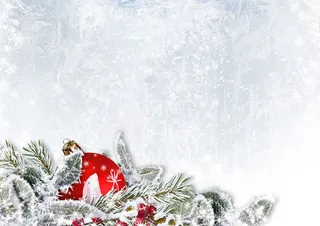 圣诞球与杉树树免抠