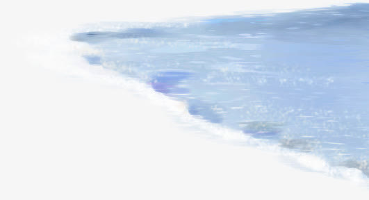 紫色海浪海滩手绘人物免抠