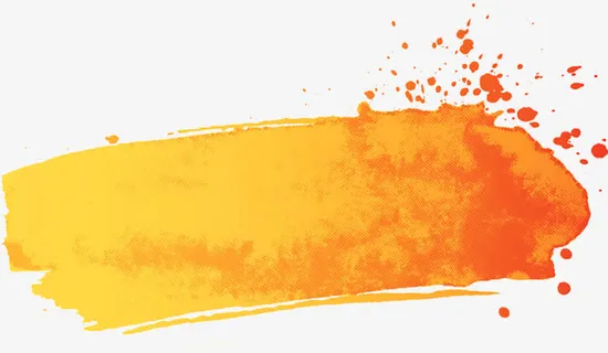 橙色笔墨免抠