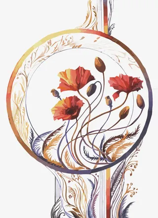 矢量罂粟花免抠