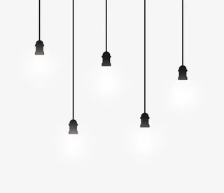 简约风格的发光白炽吊灯免抠