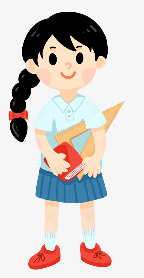 卡通PNG小学生女生图片免抠