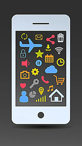 黑色手机功能说明背景图高清