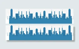 卡通城市剪影免抠