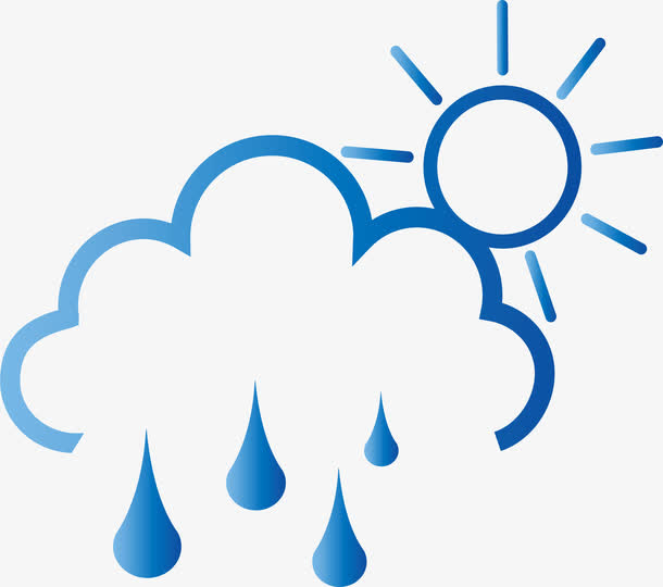 晴天下雨的天气符号免抠