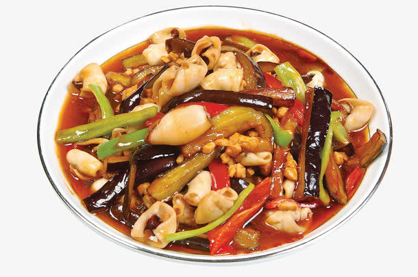 海兔肉碎烧茄子免抠
