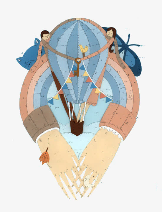 热气球上的情侣免抠
