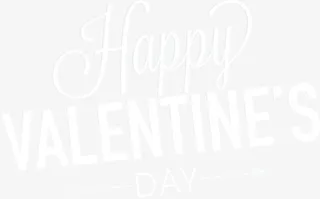 白色情人节快乐艺术字免抠