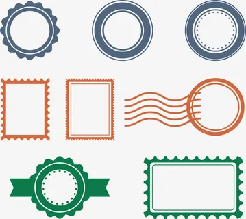 邮票邮戳边框免抠