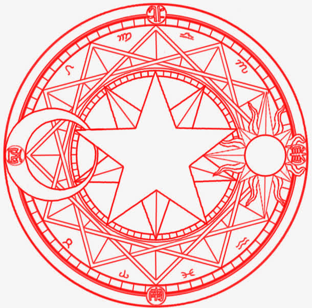 红色六芒星魔法阵免抠