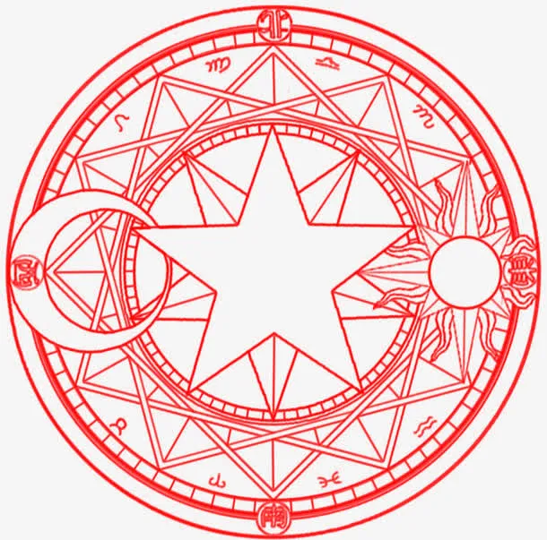 红色六芒星魔法阵免抠
