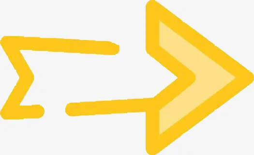 黄色箭头，指示性，标识，镂空免抠