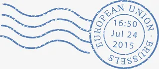 手绘蓝色印章免抠