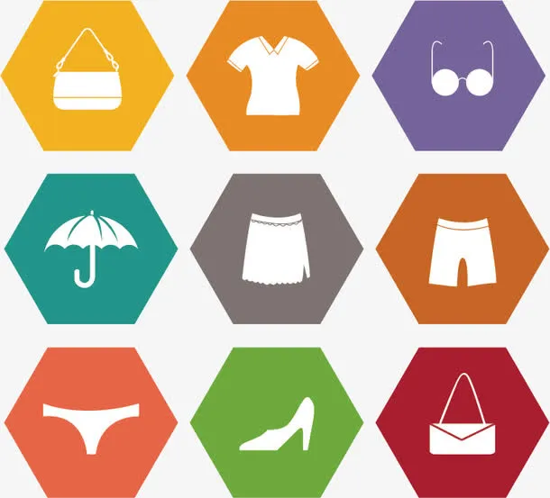 彩色女性服饰图标免抠